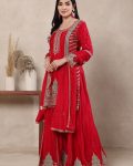 RICH LOOK CHINON SILK SEQUENCE EMBROIDERY WORK TOP PALAZZO WITH DUPATTA FUNCTIONAL WEAR WHOLESALE PRICE ETHNIC GARMENT (2)