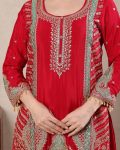 RICH LOOK CHINON SILK SEQUENCE EMBROIDERY WORK TOP PALAZZO WITH DUPATTA FUNCTIONAL WEAR WHOLESALE PRICE ETHNIC GARMENT (2)