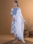 RICH LOOK COTTON BLEND PRINTED WORK TOP BOTTOM WITH DUPATTA DAILY WEAR WHOLESALE PRICE ETHNIC GARMENT (1)