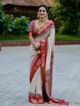 RICH LOOK DOLA SILK FLORAL DESIGN WITH CONTRAST WEAVING BORDER WORK SAREE WITH UNSTITCHED BLOUSE FESTIVE WEAR WHOLESALE PRICE ETHNIC GARMENT (23)