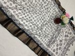 RICH LOOK DOLA SILK JACQUARD WEAVING BORDER AND BATIK PRINT WORK SAREE WITH UNSTITCHED BLOUSE FESTIVE WEAR WHOLESALE PRICE ETHNIC GARMENT (18)