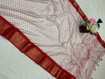 RICH LOOK DOLA SILK JACQUARD WEAVING BORDER AND BATIK PRINT WORK SAREE WITH UNSTITCHED BLOUSE FESTIVE WEAR WHOLESALE PRICE ETHNIC GARMENT (5)