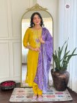 RICH LOOK EMBROIDERY WORK TOP BOTTOM WITH DUPATTA YELLOW