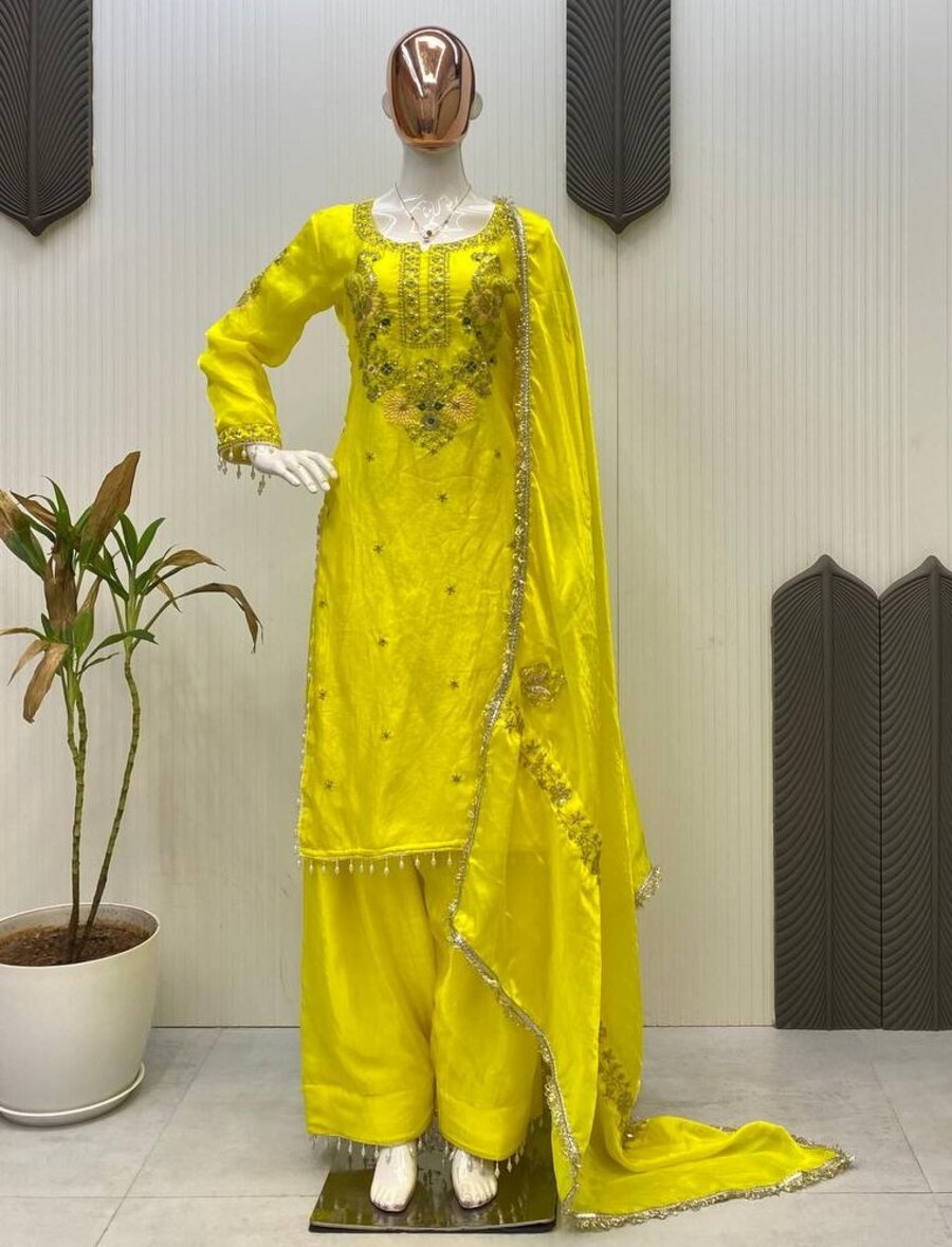 RICH LOOK FENDY SEQUENCE EMBROIDERY WORK TOP PATIYALA WITH DUPATTA FUNCTIONAL WEAR WHOLESALE PRICE ETHNIC GARMENT (7)