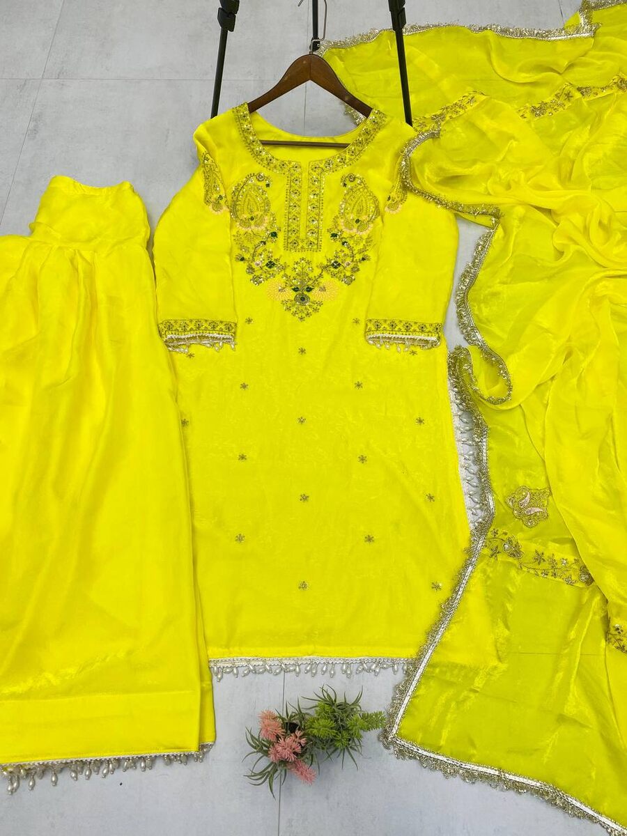 RICH LOOK FENDY SEQUENCE EMBROIDERY WORK TOP PATIYALA WITH DUPATTA FUNCTIONAL WEAR WHOLESALE PRICE ETHNIC GARMENT (8)