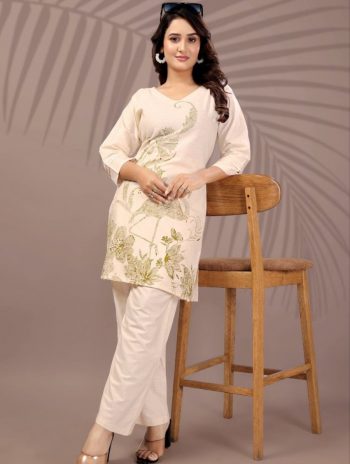 RICH LOOK FLEX COTTON PRINTED CO-ORD SET GREEN