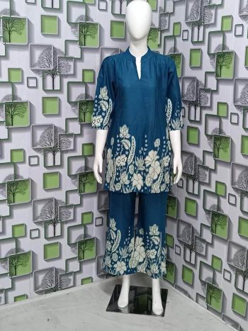 RICH LOOK FLEX COTTON PRINTED CO-ORD SET BLUE
