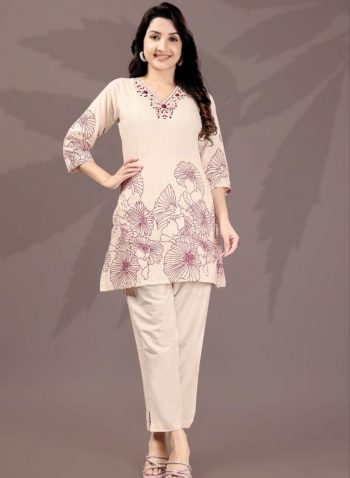 RICH LOOK FLEX COTTON PRINTED CO-ORD SET PINK