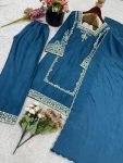 RICH LOOK GERMAN CHIFFON EMBROIDERY WORK TOP PALAZZO WITH DUPATTA FUNCTIONAL WEAR WHOLESALE PRICE ETHNIC GARMENT (10)
