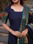RICH LOOK KANCHI COTTON JACQUARD WEAVING WORK TOP WITH DUPATTA CASUAL WEAR WHOLESALE PRICE ETHNIC GARMENT (6)