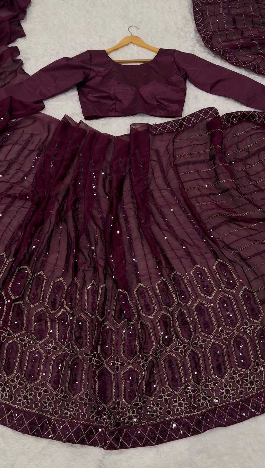 RICH LOOK KASTURI SILK SEQUENCE, THREAD & DORI WORK SAREE WITH UNSTITCHED BLOUSE PARTY WEAR WHOLESALE PRICE ETHNIC GARMENT (6)