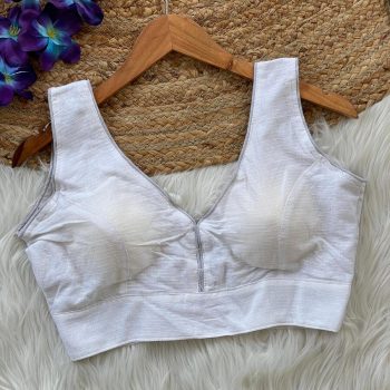 RICH LOOK KATHA COTTON STITCHED BLOUSE WHITE