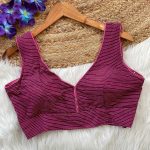 RICH LOOK KATHA COTTON STITCHED BLOUSE WINE