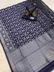 RICH LOOK LICHI SILK BANARASI WEAVING WORK SAREE WITH UNSTITCHED BLOUSE FESTIVE WEAR WHOLESALE PRICE ETHNIC GARMENT (47)