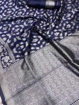 RICH LOOK LICHI SILK BANARASI WEAVING WORK SAREE WITH UNSTITCHED BLOUSE FESTIVE WEAR WHOLESALE PRICE ETHNIC GARMENT (47)