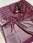 RICH LOOK LICHI SILK BANARASI WEAVING WORK SAREE WITH UNSTITCHED BLOUSE FESTIVE WEAR WHOLESALE PRICE ETHNIC GARMENT (20)
