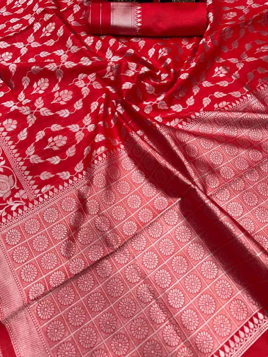 RICH LOOK LICHI SILK BANARASI WEAVING WORK SAREE WITH UNSTITCHED BLOUSE FESTIVE WEAR WHOLESALE PRICE ETHNIC GARMENT (34)