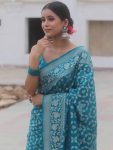 RICH LOOK LICHI SILK BANARASI WEAVING WORK SAREE WITH UNSTITCHED BLOUSE FESTIVE WEAR WHOLESALE PRICE ETHNIC GARMENT (41)