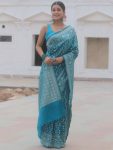 RICH LOOK LICHI SILK BANARASI WEAVING WORK SAREE WITH UNSTITCHED BLOUSE FESTIVE WEAR WHOLESALE PRICE ETHNIC GARMENT (41)