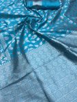 RICH LOOK LICHI SILK BANARASI WEAVING WORK SAREE WITH UNSTITCHED BLOUSE FESTIVE WEAR WHOLESALE PRICE ETHNIC GARMENT (41)