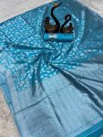 RICH LOOK LICHI SILK BANARASI WEAVING WORK SAREE WITH UNSTITCHED BLOUSE FESTIVE WEAR WHOLESALE PRICE ETHNIC GARMENT (41)