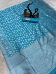 RICH LOOK LICHI SILK BANARASI WEAVING WORK SAREE WITH UNSTITCHED BLOUSE FESTIVE WEAR WHOLESALE PRICE ETHNIC GARMENT (41)