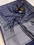 RICH LOOK LICHI SILK BANARASI WEAVING WORK SAREE WITH UNSTITCHED BLOUSE FESTIVE WEAR WHOLESALE PRICE ETHNIC GARMENT (47)