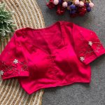 RICH LOOK MALAI SATIN HAND WORK STITCHED BLOUSE RANI