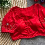 RICH LOOK MALAI SATIN HAND WORK STITCHED BLOUSE FESTIVE WEAR WHOLESALE PRICE ETHNIC GARMENT (3)