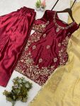RICH LOOK MOSS SATIN SEQUANCE EMBROIDERY WORK TOP PATIYALA WITH DUPATTA FESTIVE WEAR WHOLESALE PRICE THNIC GARMENT (1)
