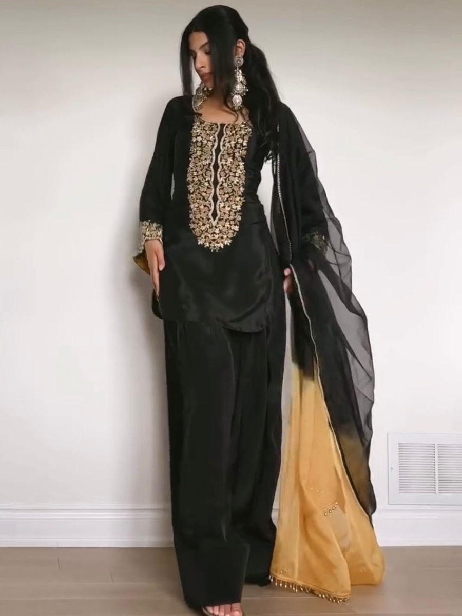 RICH LOOK NATURAL SATIN EMBROIDERY 5MM SEQUENCE WORK TOP PATIYALA WITH DUPATTA FESTIVE WEAR WHOLESALE PRICE ETHNIC GARMENT (7)