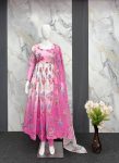 RICH LOOK ORGANZA FLORAL PRINT WORK ANARKALI GOWN BOTTOM WITH DUPATTA FESTIVE WEAR WHOLESALE PRICE ETHNIC GARMENT (5)