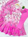 RICH LOOK ORGANZA FLORAL PRINT WORK ANARKALI GOWN BOTTOM WITH DUPATTA FESTIVE WEAR WHOLESALE PRICE ETHNIC GARMENT (5)