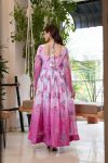 RICH LOOK ORGANZA FLORAL PRINT WORK ANARKALI GOWN BOTTOM WITH DUPATTA FESTIVE WEAR WHOLESALE PRICE ETHNIC GARMENT (5)