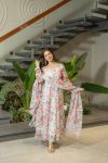 RICH LOOK ORGANZA FLORAL PRINT WORK ANARKALI GOWN BOTTOM WITH DUPATTA TRADITIONAL WEAR WHOLESALE PRICE ETHNIC GARMENT (2)