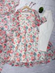 RICH LOOK ORGANZA FLORAL PRINT WORK ANARKALI GOWN BOTTOM WITH DUPATTA TRADITIONAL WEAR WHOLESALE PRICE ETHNIC GARMENT (2)