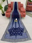 RICH LOOK ORGANZA SILK THREAD AND SEQUENCE WORK WITH LCD DIAMOND WORK SAREE WITH UNSTITCHED BLOUSE PARTY WEAR WHOLESALE PRICE ETHNIC GARMENT (7)