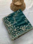 RICH LOOK RANGOLI SILK EMBROIDERY CUTWORK WORK LACE BORDER WORK SAREE WITH UNSTITCHED BLOUSE WEDDING WEAR WHOLESALE PRICE ETHNIC GARMENT (2)