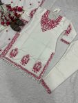 RICH LOOK ROMAN COTTON SILK EMBROIDERY THREAD WORK TOP BOTTOM WITH DUPATTA DAILY WEAR WHOLESALE PRICE ETHNIC GARMENT (2)