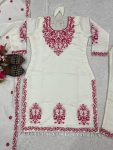 RICH LOOK ROMAN COTTON SILK EMBROIDERY THREAD WORK TOP BOTTOM WITH DUPATTA DAILY WEAR WHOLESALE PRICE ETHNIC GARMENT (2)