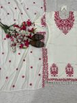RICH LOOK ROMAN COTTON SILK EMBROIDERY THREAD WORK TOP BOTTOM WITH DUPATTA DAILY WEAR WHOLESALE PRICE ETHNIC GARMENT (2)