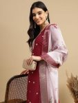 RICH LOOK ROMAN SILK EMBROIDERY WORK TOP BOTTOM WITH DUPATTA FUNCTIONAL WEAR WHOLESALE PRICE ETHNIC GARMENT (2)