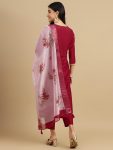 RICH LOOK ROMAN SILK EMBROIDERY WORK TOP BOTTOM WITH DUPATTA FUNCTIONAL WEAR WHOLESALE PRICE ETHNIC GARMENT (2)