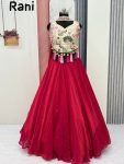 RICH LOOK SHIMMER TISSUE SILK EMBROIDERY THREAD SEQUENCE WORK LEHENGA CHOLI WITH DUPATTA PARTY WEAR WHOLESALE PRICE ETHNIC GARMENT (3)