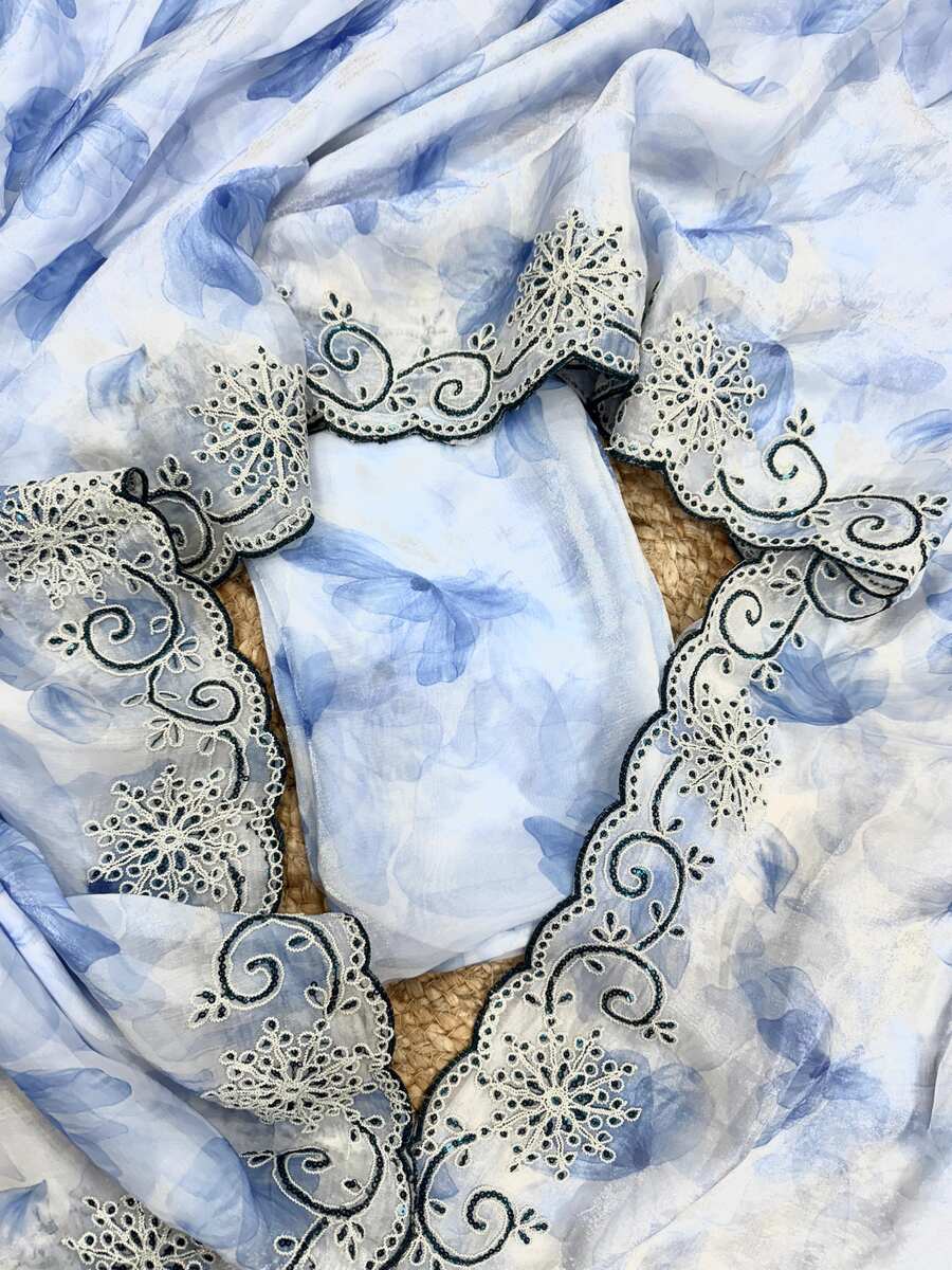 RICH LOOK SPACE SILK PRINT WITH CODING AND SEQUENCE EMBROIDERY WORK SAREE WITH UNSTITCHED BLOUSE PARTY WEAR WHOLESALE PRICE ETHNIC GARMENT (8)