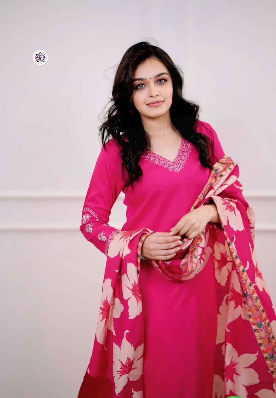 RICH LOOK VISCOSE SILK EMBROIDERY WORK TOP BOTTOM WITH DUPATTA FESTIVE WEAR WHOLESALE PRICE ETHNIC GARMENT (5)