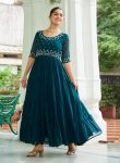 TRENDING BLOOMING GEORGETTE EMBROIDERY BEADS WORK GOWN MORPICH