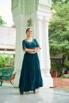 TRENDING BLOOMING GEORGETTE EMBROIDERY BEADS WORK GOWN WEDDING WEAR WHOLESALE PRICE ETHNIC GARMENT (13)
