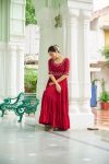 TRENDING BLOOMING GEORGETTE EMBROIDERY BEADS WORK GOWN WEDDING WEAR WHOLESALE PRICE ETHNIC GARMENT (8)