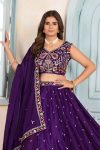 TRENDING CHINON SILK EMBROIDERY SEQUENCE THREAD DESIGN WORK LEHENGA CHOLI WITH DUPATTA WEDDING WEAR WHOLESALE PRICE ETHNIC GARMENT (3)